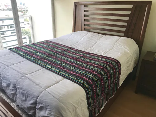Miniatura 3 de ALKIMIA INC Chal Rebozo colorido hecho a mano mexicano