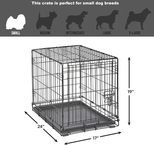 Miniatura 7 de Jaula de metal para perros, con puerta simple o doble, plegable de New World, Puerta única, 24 - pulgadas, Negro Puerta Individual - Negro