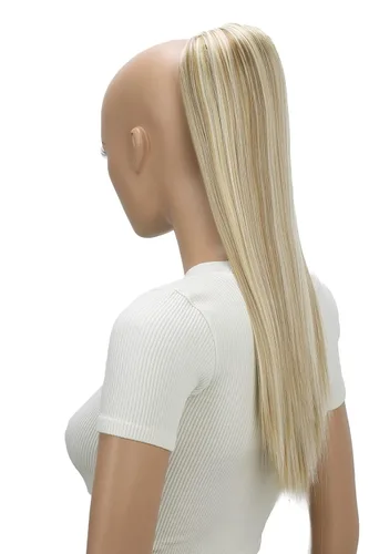 Miniatura 19 de CAISHA Extensión de cola de caballo de 22" con cordón voluminoso Straigtht negro-marrón PH503