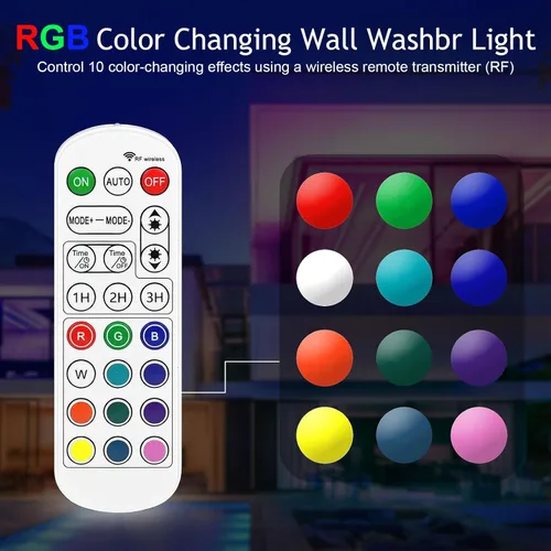 Miniatura 2 de Luz de Arandela de Pared Exterior de 72W, Barra de Luz de Arandela de Pared LED RGB Dimmable de 5000K de 48 Pulgadas, Luz de Etapa LED Impermeable