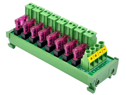 Miniatura 3 de Bloque de terminales enchufable de 8 canales para montaje en riel DIN, para CC 5-32V, módulo de fusible de distribución de energía, HCDC HD064RT