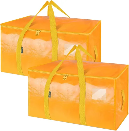 Miniatura 30 de BALEINE Paquete de 2 bolsas de mudanza de gran tamaño con asas reforzadas, bolsa de almacenamiento resistente para ropa, suministros de mudanza