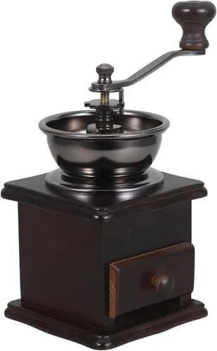 Generic Molinillo de café manual vintage, molinillo portátil de grano de café para café expreso turco, ideal para camping y hogar, marrón oscuro