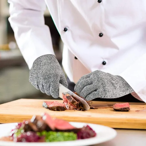 Miniatura 7 de Guantes resistentes a cortes, protección de manos de grado alimenticio nivel 5, guantes de corte de cocina (XS)