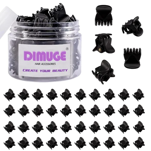 45 mini pinzas negras para el cabello, ideales para diseñar peinados de niños y adultos, decoración de moños, flequillo de pino, clips de sujeción