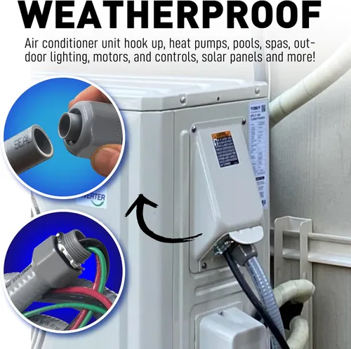 Miniatura 4 de Kit de montaje de látigo eléctrico Sealproof, 3/4-pulgadas x 6 pies de conducto eléctrico flexible no metálico estanco y alambre de calibre 8 de una