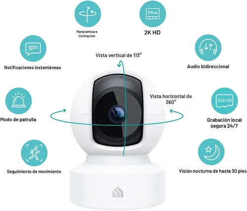 Miniatura 2 de Kasa Smart Cámara de seguridad Kasa 2K QHD Pan/Tilt, sensor Starlight para visión nocturna a color, detección de movimiento para monitor de bebés