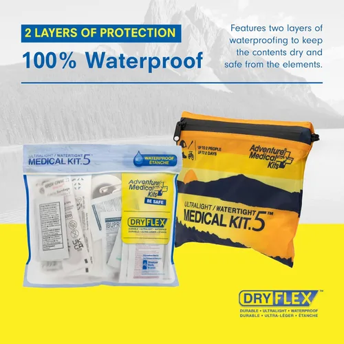 Miniatura 5 de Adventure Medical Kits Kit médico Ultraligero/Resistente al agua .5 - Hasta 2 personas, hasta 2 días - Incluye vendajes, elementos esenciales