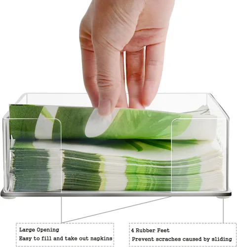 Miniatura 5 de Servilletero de Acrílico, Soporte de Servilletas de Acrílico para Mesa y Cocina, Servilleteros de Mesa, Bandeja de Servilletas para Baño, Cocina