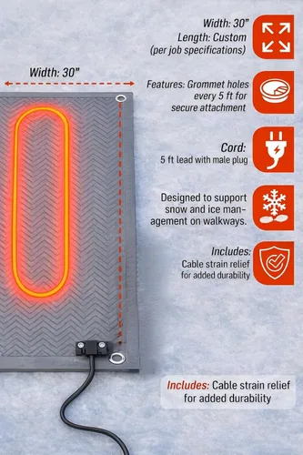 Miniatura 5 de RHS - Alfombrilla para derretir nieve, diseño de espiga antideslizante, color gris, alfombrilla para exteriores, evita la formación de hielo