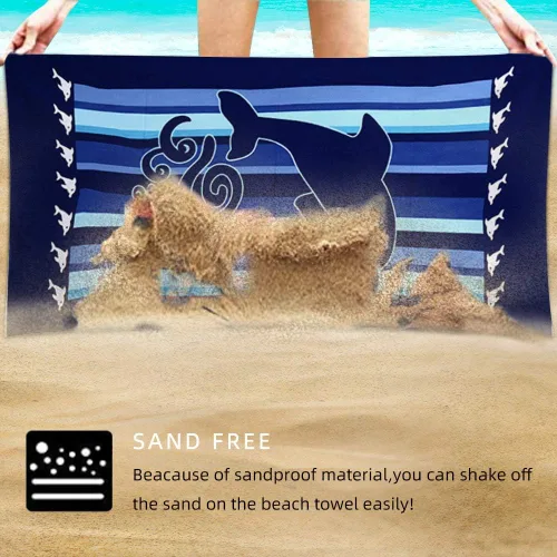 Miniatura 4 de Toalla de playa de microfibra de secado rápido para exteriores, viaje, alberca, natación, yoga, pícnic; tamaño grande con patrón impreso, súper