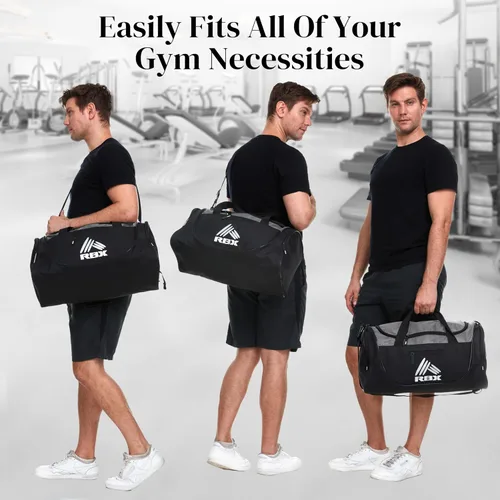 Miniatura 3 de RBX Bolsas de gimnasio para hombres, pequeña bolsa de gimnasio para mujeres con compartimento para zapatos, bolsa de lona para viajes, bolsa