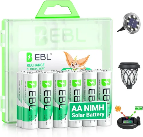 Miniatura 10 de EBL Batería solar AAA para luces solares de repuesto de 1.2 V 600 mAh pilas AAA recargables triple A para control de juegos, control remoto RC