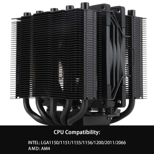 Miniatura 4 de Thermalright Silver Soul 110 Black CPU Cooler Dual Towers, 5 tubos de calor, 4.331 in de altura, ventilador TL-B9B PWM, cubierta de disipador