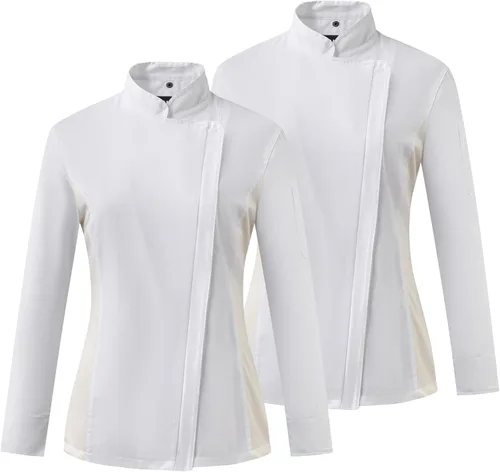 Miniatura 12 de Ubon Chaqueta de Chef para Mujer con Ventilación de Malla Lateral y Cremallera