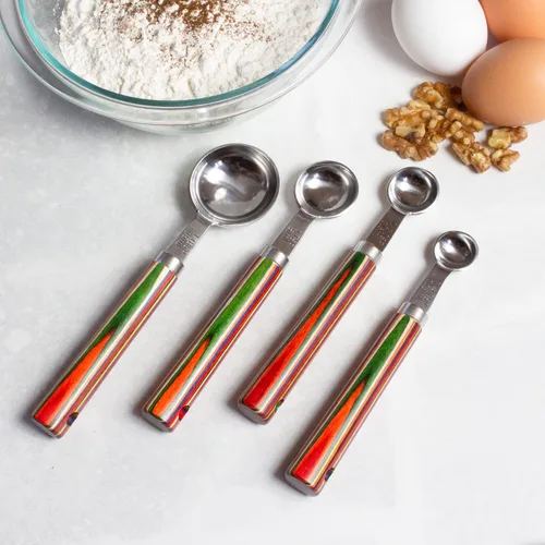 Miniatura 2 de Totally Bamboo Baltique Marrakesh Collection - Juego de cucharas medidoras de 4 piezas, incluye 1/4 cucharadita, 1/2 cucharadita, 1 cucharadita y 1