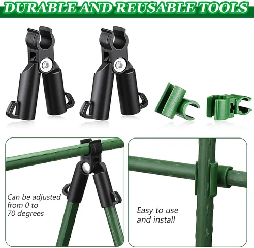 Miniatura 5 de 50 piezas de clip de conector de enrejado ajustable para plantas, estacas de plástico para jardín, tipo A, clip de hebilla para juntas de conexión