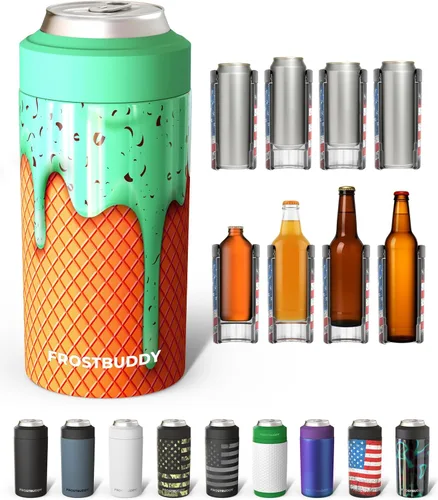 Miniatura 35 de Frost Buddy Universal Can Cooler - Fits all - Stainless Steel Can Cooler for 12 oz & 16 oz Regular or Slim Cans & Bottles - Stainless Steel