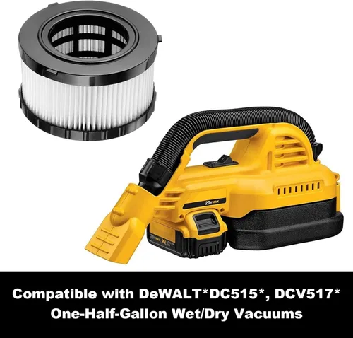 Miniatura 5 de Paquete de 2 filtros HEPA de repuesto compatibles con aspiradora DEWALT DC5151H DC515 DCV517 DCV517B con 2 cepillos de limpieza Beilan