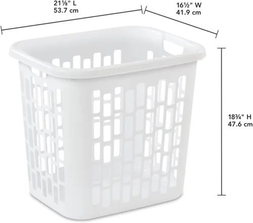 Miniatura 3 de Sterilite Cesta de lavandería fácil de transportar, agujeros de ventilación y asas para llevar la ropa entre la lavandería y el dormitorio