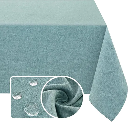 Miniatura 18 de H.VERSAILTEX Mantel de Lino Texturizado 60 x 84 pulgadas Impermeable Mantel Decorativo Antiderrames con Aspecto de Lino para Mesa de Fiesta Tela