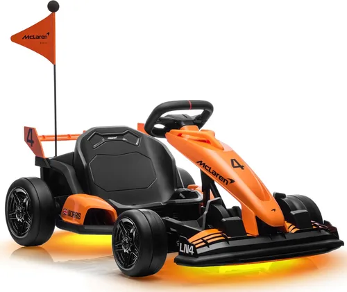 Go Kart Eléctrico con Licencia McLaren para Niños, Batería de 36V 9AH, Kart de Deriva con Asiento Ajustable, Vehículo Montable Crazy Cart para Niños