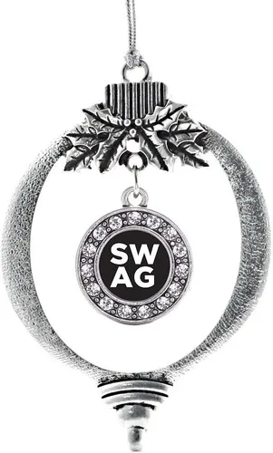 Miniatura 134 de Inspired Silver - Twin One - Adorno festivo de Navidad de plata - Adorno festivo de árbol de Navidad con dije de círculo y circonita cúbica