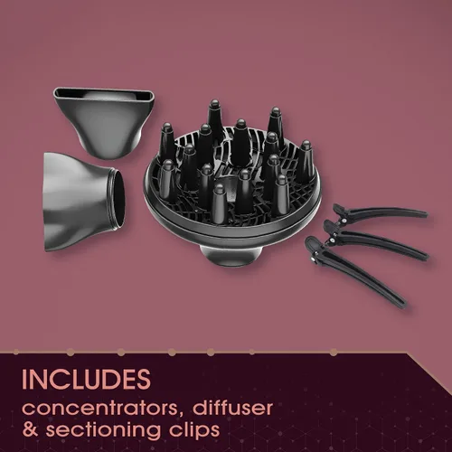 Miniatura 6 de Secadora de cabello Remington Pro Series AC9140P T, Studio Thermaluxe, con cable que no se enreda, más concentrador y clips de seccionamiento