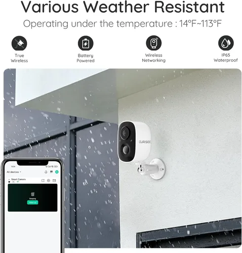 Miniatura 6 de CURISEE Cámara de seguridad para exteriores inalámbrica 2K para seguridad del hogar, cámaras de seguridad inalámbricas para exteriores con batería
