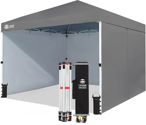 Miniatura 21 de CROWN SHADES Carpa Toldo Desplegable, Carpa Toldo Comercial 8x8 con 4 Paredes Laterales, Ruedas de 4", 4 Pesos Mejorados, Centerlock Patentado, Tela