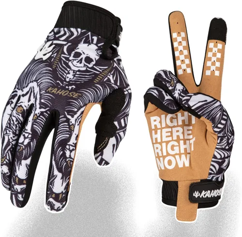 Miniatura 6 de Guantes de motocicleta con diseño esqueleto para hombres y mujeres, guante transpirable para ciclismo, guante todoterreno para ATV MTB Motocross
