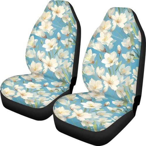 Miniatura 25 de Funda de asiento de automóvil con margaritas bohemias, diseño hippy arcoíris, margarita, flores, antideslizante, SUV, sedán, furgoneta, protector