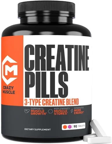 Miniatura 14 de Crazy Muscle Cápsulas de Creatina, 5g de Ganador de Masa a Granel Pre Entreno ThreeAtine Premium 3X, Alta Absorción Fácil de Tomar Monohidrato