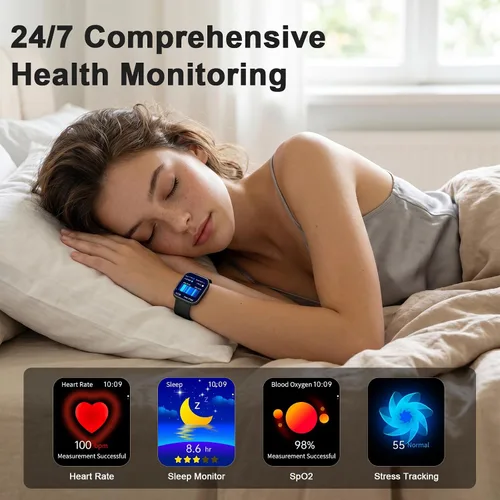 Miniatura 4 de MFVLP Reloj inteligente para mujeres y hombres, responder/hacer llamadas, pantalla HD AMOLED de 1.85 pulgadas, rastreador de actividad física