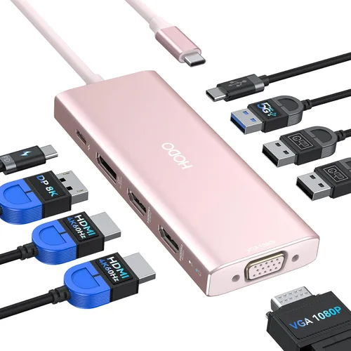 Miniatura 14 de Adaptador multipuerto USB-C para MacBook Air/Pro - Dongle HDMI 6 en 1 con puertos 4K, USB 3.0, lector de tarjetas SD/TF para MacBook M1/m2/m3/m4