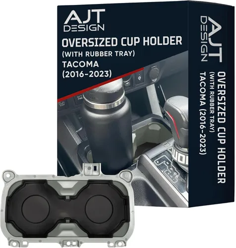 Miniatura 9 de AJT DESIGN Portavasos de gran tamaño con bandeja compatible con Toyota Tacoma 2016-2023 Se adapta a botellas de 3.65 pulgadas Organizador