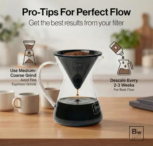 Miniatura 6 de Barista Warrior Filtros para verter – Compatible con Chemex, Hario V60 y cafeteras populares – Acero inoxidable reutilizable – Los mejores