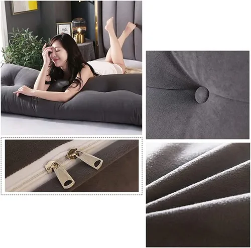 Miniatura 2 de Almohada triangular para cabecero, cojín grande para cabecero, almohada de lectura, respaldo de posicionamiento, cojín para cama de día con funda