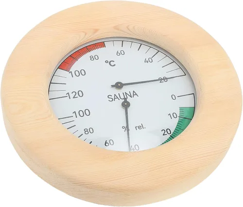 Miniatura 6 de Focket Sauna Thermometer, 2 in 1 Real Time Monitoring Sauna Hygrometer, Wood Construction Hygrothermograph with Wall Mounted Design for Room Hotel