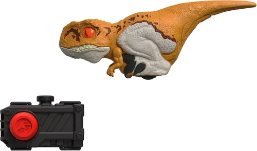 Mattel Jurassic World Dominion - Juguete de dinosaurio sin enjaular, con movimiento y sonido controlados por clicker, rastreador de clics,