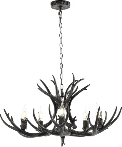Miniatura 20 de JONATHAN Y JYL6301A Eldora - Candelabro LED ajustable de resina con asta de 26 pulgadas, 4 luces, glamour, rústico, cabaña, transicional, regulable