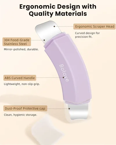 Miniatura 2 de Boloye Herramienta para quitar puntos negros, raspador facial de doble cabeza y limpiador de poros para limpieza facial profunda, raspador de nariz