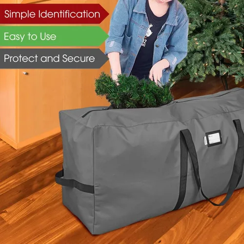 Miniatura 7 de Bolsa de almacenamiento para árbol de Navidad que se adapta hasta a 2 m Árbol navideño desmontado de 50 x 15 x 20 pulgadas, contenedor, caja de Gris