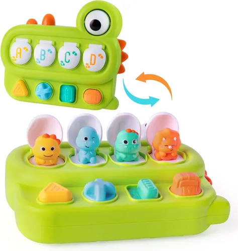 Miniatura 9 de Montessori - Juguete de causa y efecto de 6 a 12 meses, juguete de bebé con botón que hace saltar animales, juguetes sensoriales interactivos