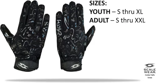 Miniatura 4 de Solo para ti Guantes de receptor de fútbol Momma - Guantes de fútbol Battle College Lineman negro blanco para adultos y jóvenes, hombres