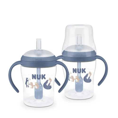 Miniatura 8 de NUK Perfect Match - Taza de aprendizaje con pajita, 8 onzas, paquete de 2 – Pajita suave, asas de fácil agarre, sin BPA, taza de transición a prueba