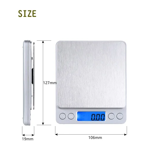 Miniatura 6 de Báscula digital pequeña, 6.6 lbs/0.00 oz, 6.6 libras, báscula de cocina, báscula de alimentos, con pantalla LCD retroiluminada azul, 6