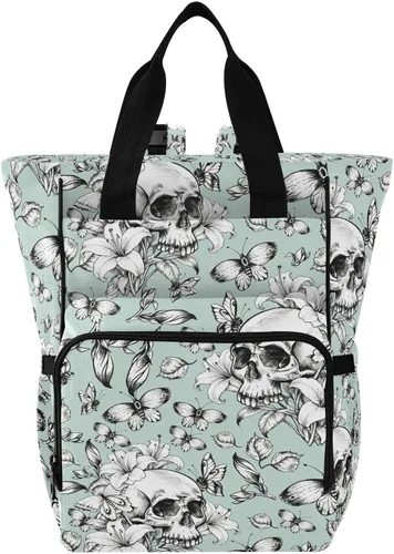 Miniatura 21 de MNSRUU Bolsa de pañales Cráneo Bolsa de pañales Mochila Bolsa de pañales de viaje para bebé Bolsas cambiantes de bebé grande, cute 66, Talla única