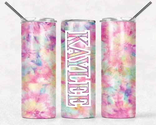Miniatura 3 de Vaso personalizado Tie Dye Acero inoxidable de 20 onzas Taza personalizada para mujer Taza de viaje Taza de café de doble pared para bebidas