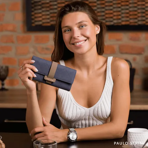 Miniatura 3 de PAULO SERINI Cartera Mujer - Cartera para mujer con monedero - Tarjetero 9 tarjetas - Pulsera - Carteras veganas para mujer - Regalos de cumpleaños